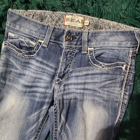 Ariat R.E.A.L. Denim Women’s Bootcut Jeans Medium Wash Western Rodeo Style 31x31 - Picture 3 of 6